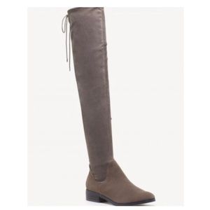 Sole Society Women’s Suede Ravena Brown Mushroom Textile Over The Knee Boots